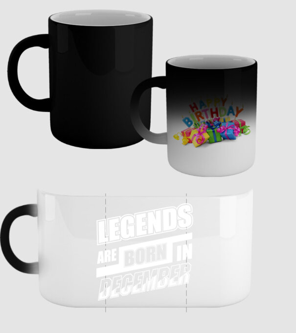 Legends are born in December model negru pe tricou