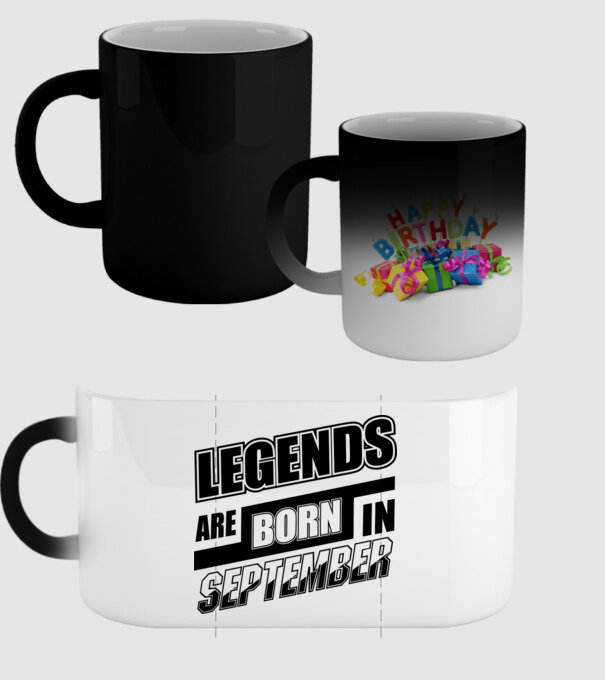 Legends are born in September model negru pe tricou