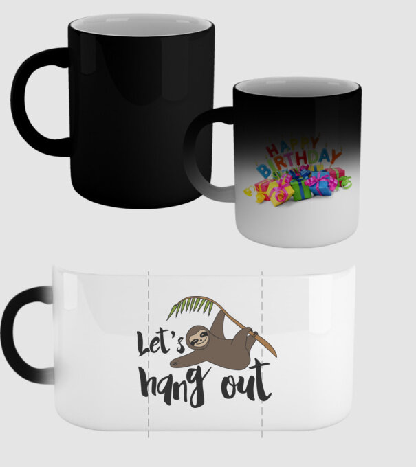 'Let''s hang out sloth' model negru pe tricou