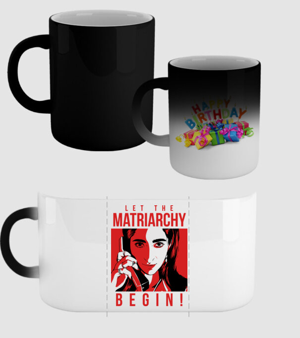 let the matriarchy begin model negru pe tricou