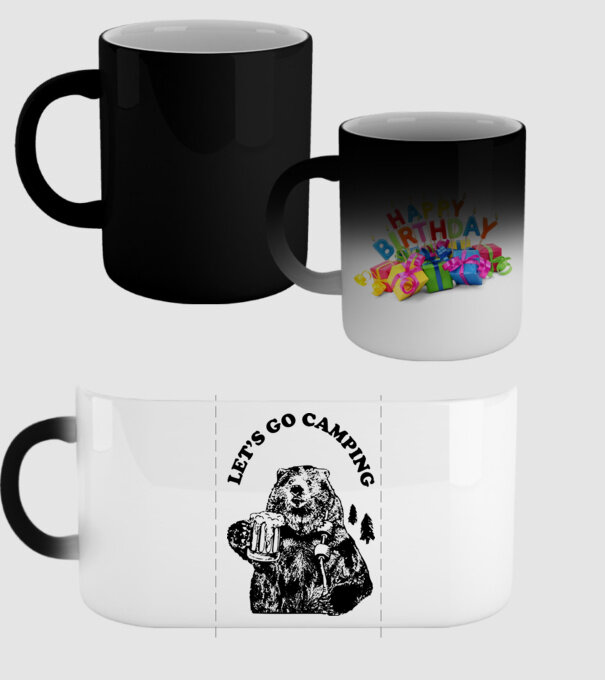 Lets go camping model negru pe tricou