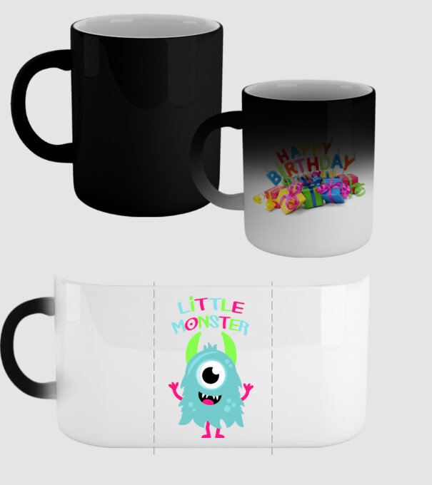 Little monster model negru pe tricou