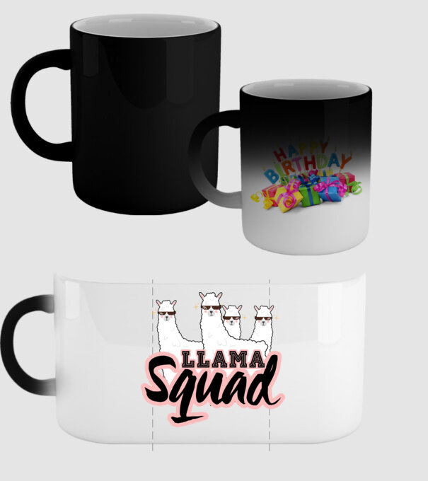 Llama squad model negru pe tricou