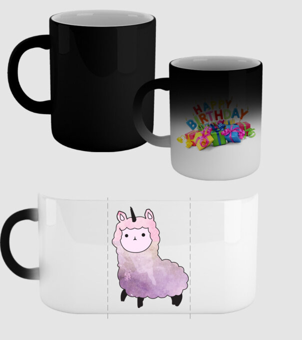 Llamacorn cutie model negru pe tricou