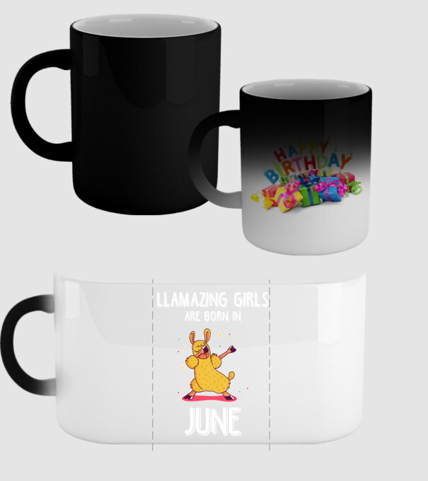 llamazing girls are born in june model negru pe tricou