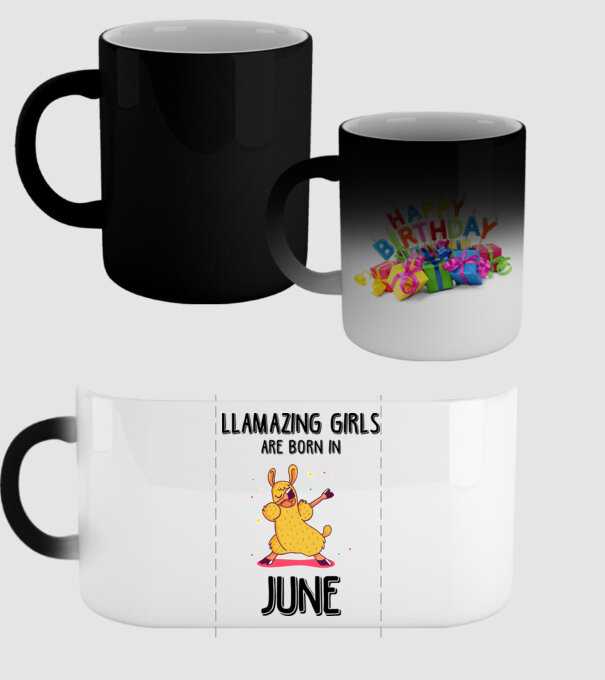 llamazing girls are born in june black model negru pe tricou