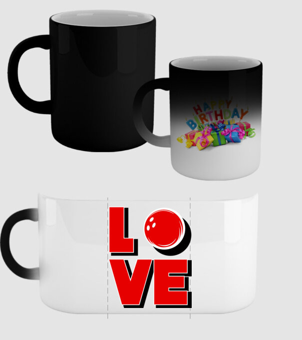 Love bowling model negru pe tricou