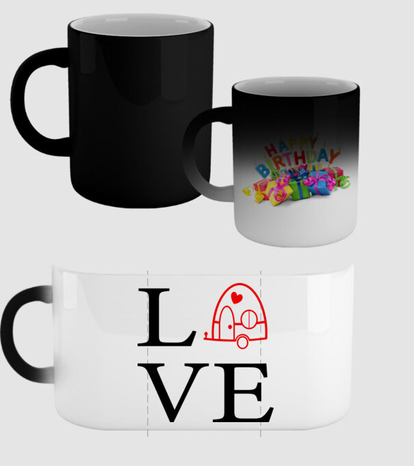 Love camping model negru pe tricou