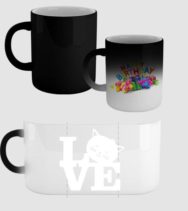 Love Pisică model negru pe tricou