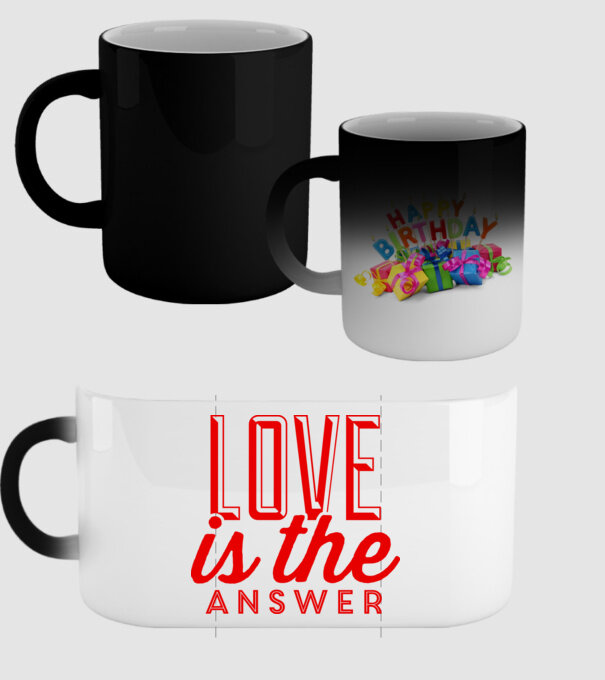 love in answer model negru pe tricou