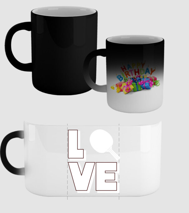 Love pingpong model negru pe tricou