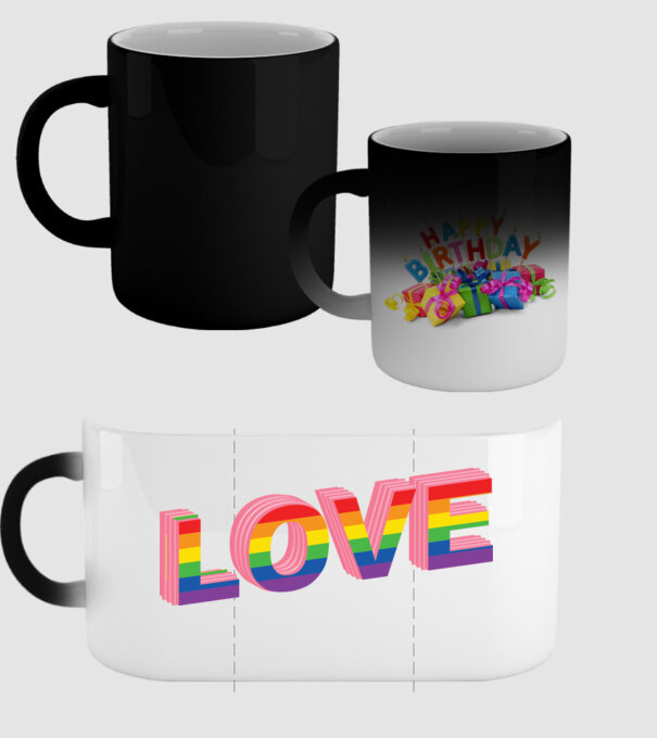 Love pride model negru pe tricou