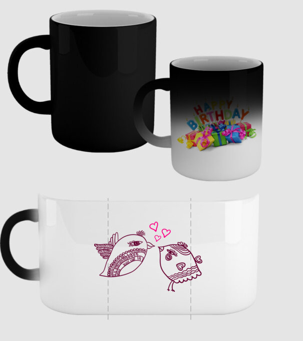 lovebirds model negru pe tricou