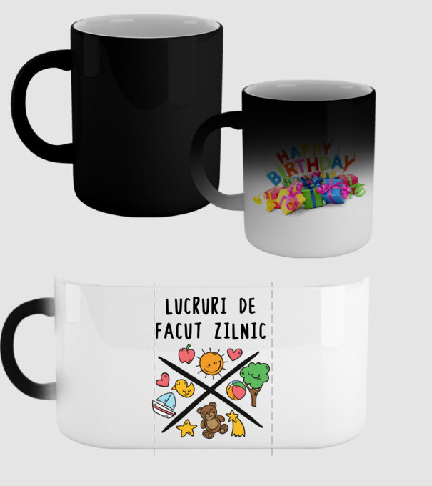 Lucruri de făcut zilnic model negru pe tricou