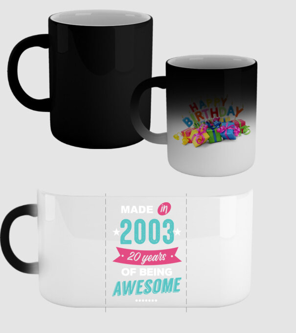 Made in 2003 model negru pe tricou