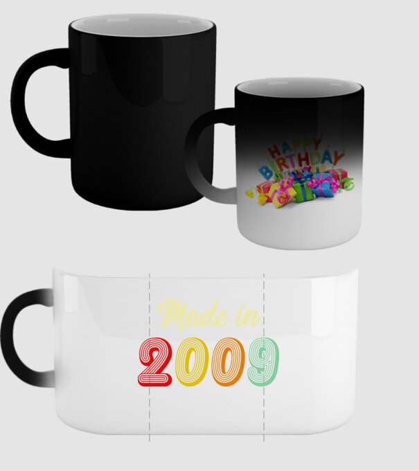 made in 2009 retro model negru pe tricou