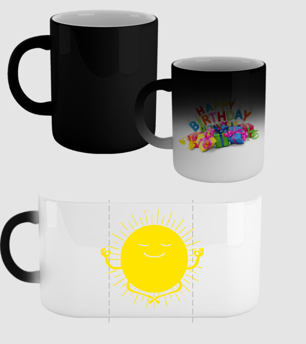 Soare meditând model negru pe tricou
