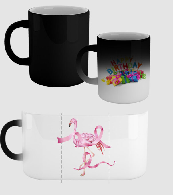 Împotriva Cancerului de sân flamingo model negru pe tricou