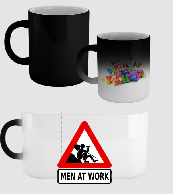 men at work model negru pe tricou