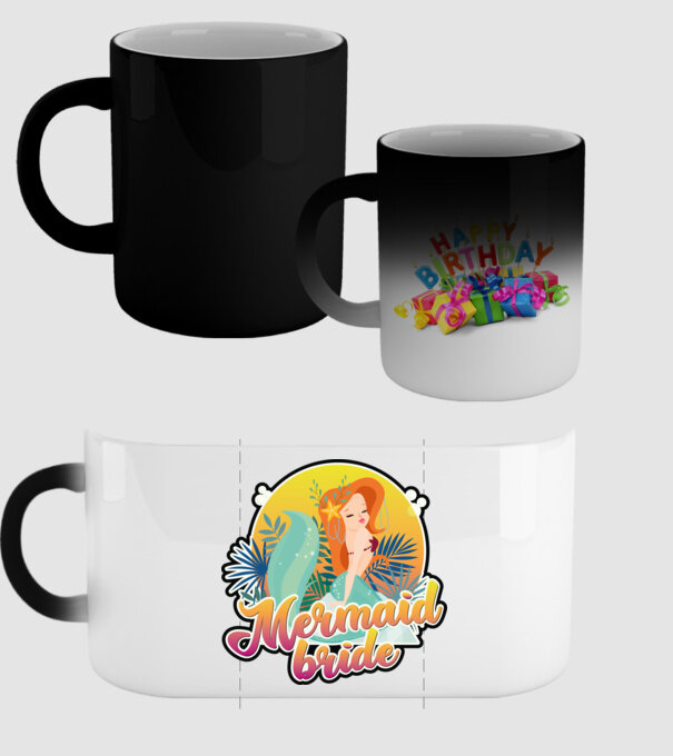 Mermaid bride hawaii model negru pe tricou