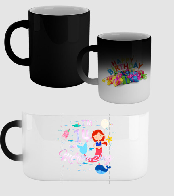 Mermazing Birthday 14 model negru pe tricou