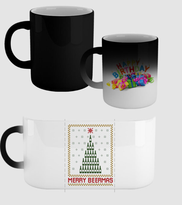 Merry Beermas model negru pe tricou