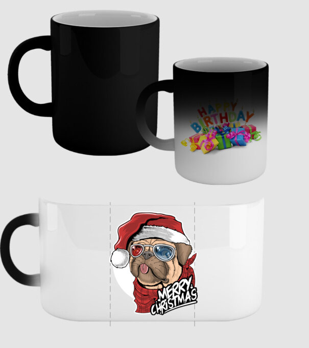 Merry Christmas Mopsz model negru pe tricou