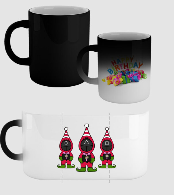 merry squid game model negru pe tricou