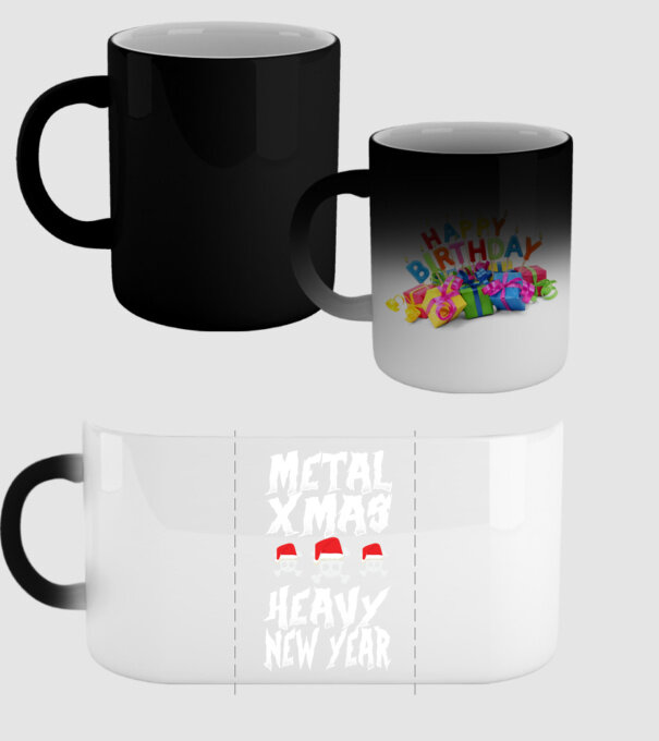 Metal x-mas - Heavy new year model negru pe tricou