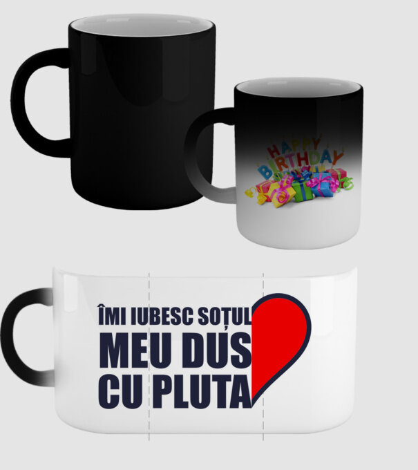 Îmi iubesc soțul meu dus cu pluta model negru pe tricou