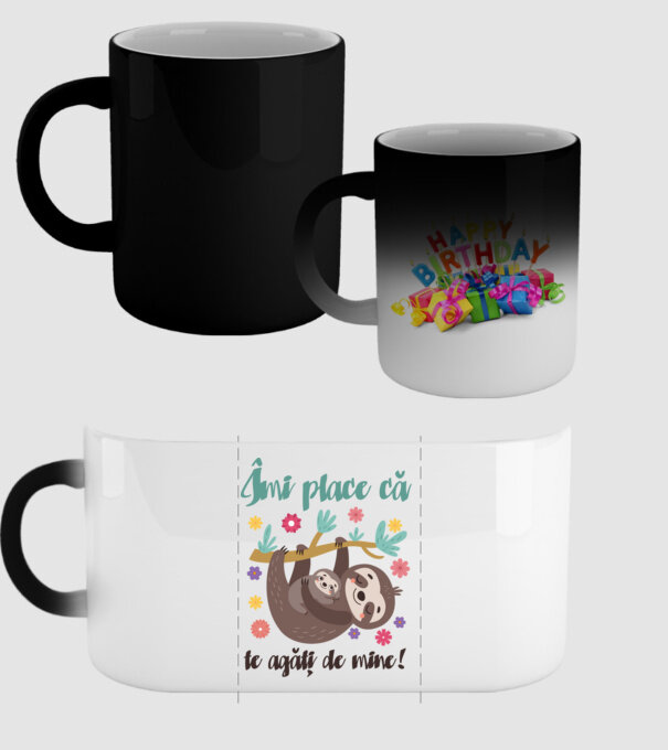 Îmi place să mă agăț de tine! Te iubesc mamă! model negru pe tricou