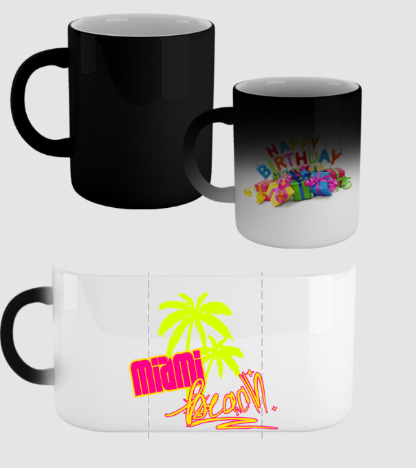 Miami beach model negru pe tricou