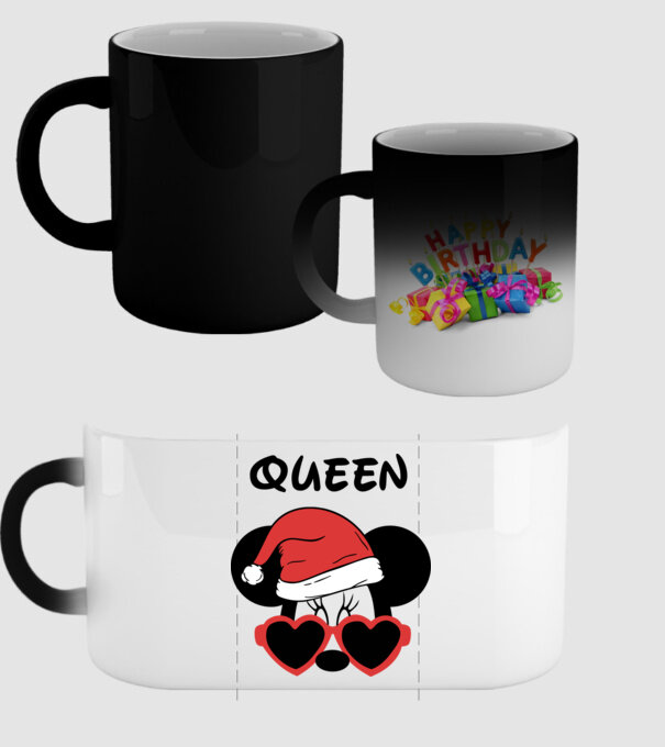 minnie santa queen model negru pe tricou