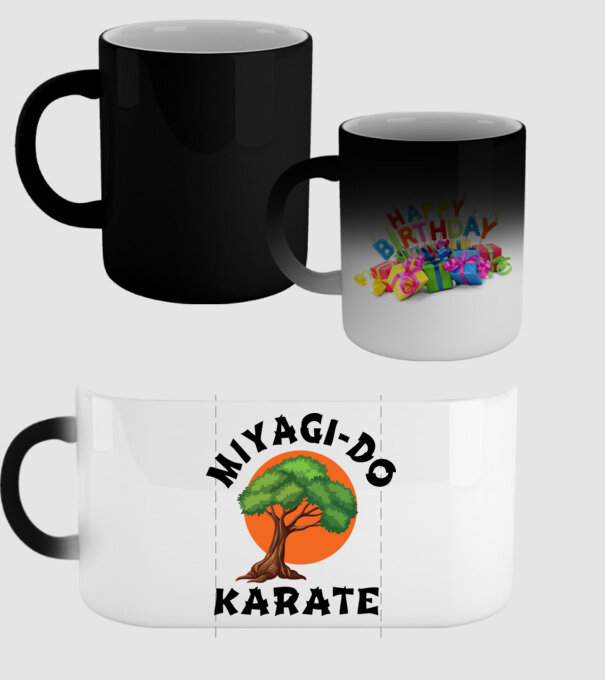 Miyagi-do karate logo model negru pe tricou