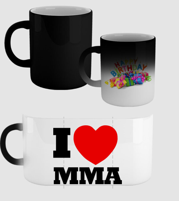 MMA LOVE model negru pe tricou