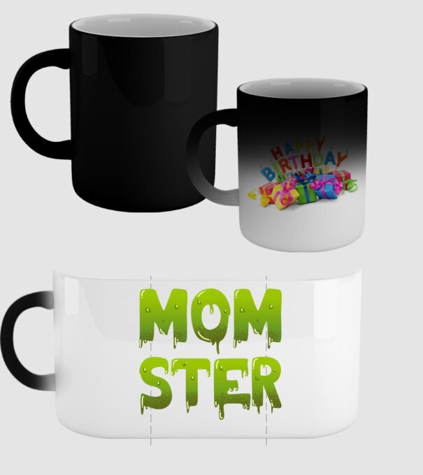 Momster model negru pe tricou