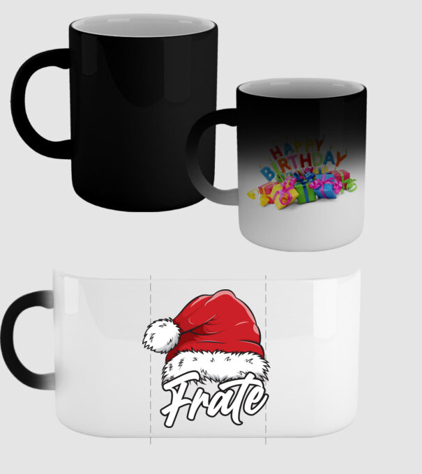 frate Santa Hat model negru pe tricou