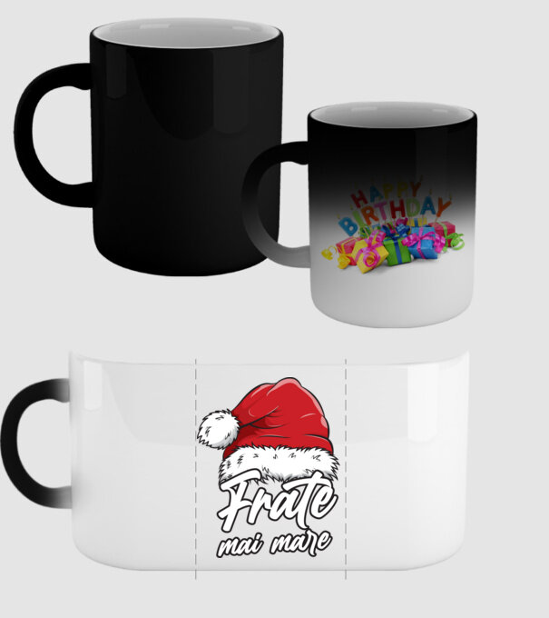 frate mai mare Santa Hat model negru pe tricou