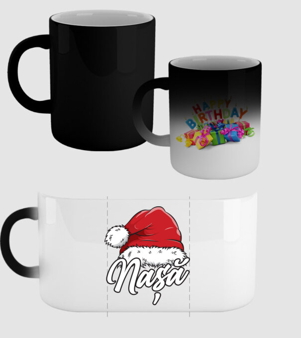 nașă Santa Hat model negru pe tricou