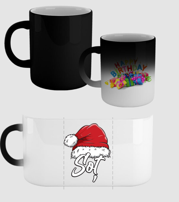 soț Santa Hat model negru pe tricou