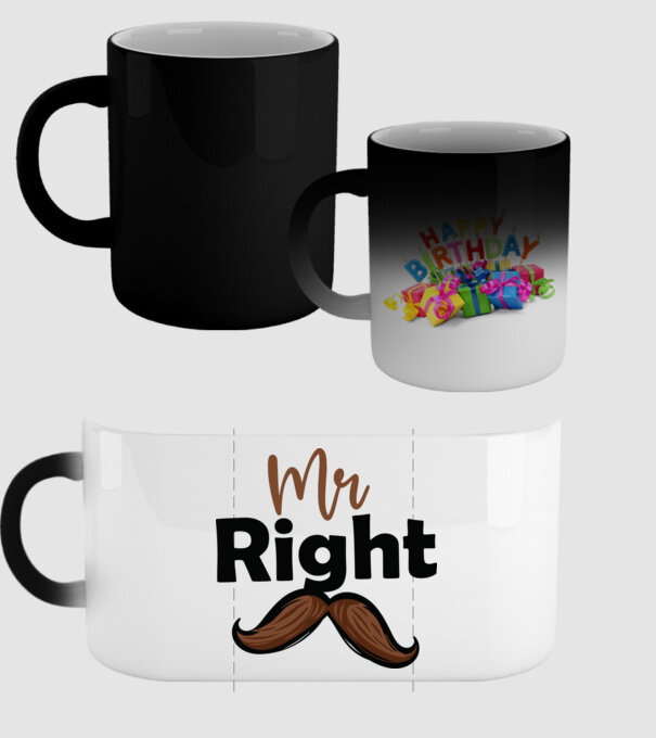 Mr right model negru pe tricou