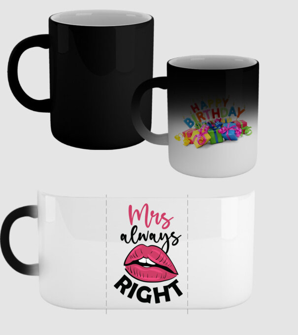 Mrs always right model negru pe tricou