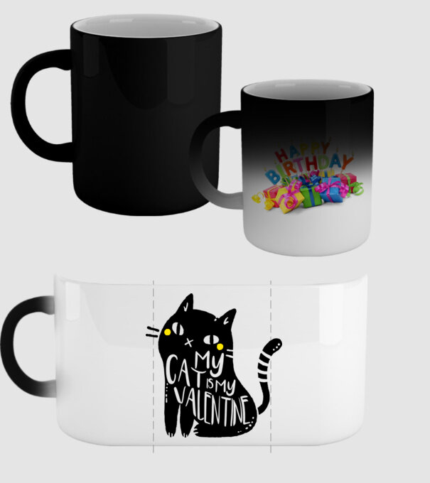 My cat is my valentine model negru pe tricou