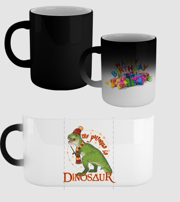 My patronus is dinosaur model negru pe tricou