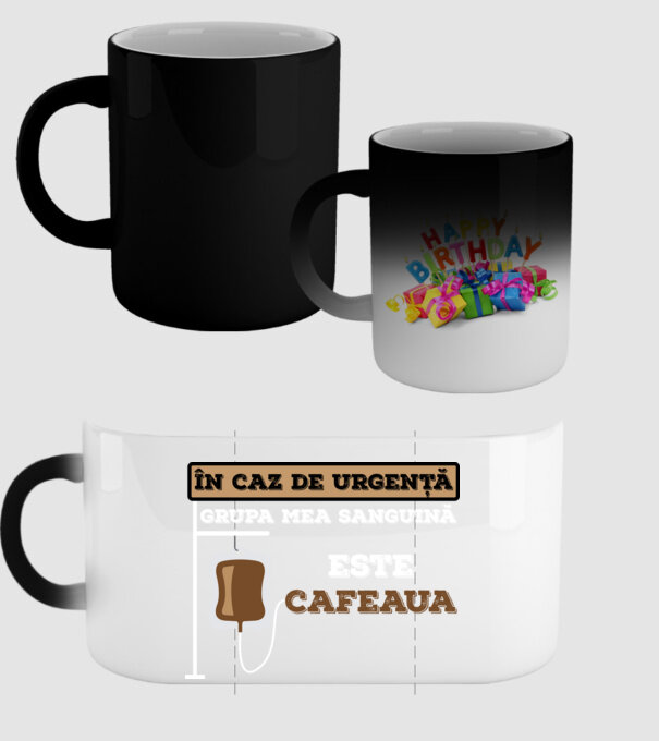 În caz de urgență, grupa mea sanguină este cafeaua model negru pe tricou