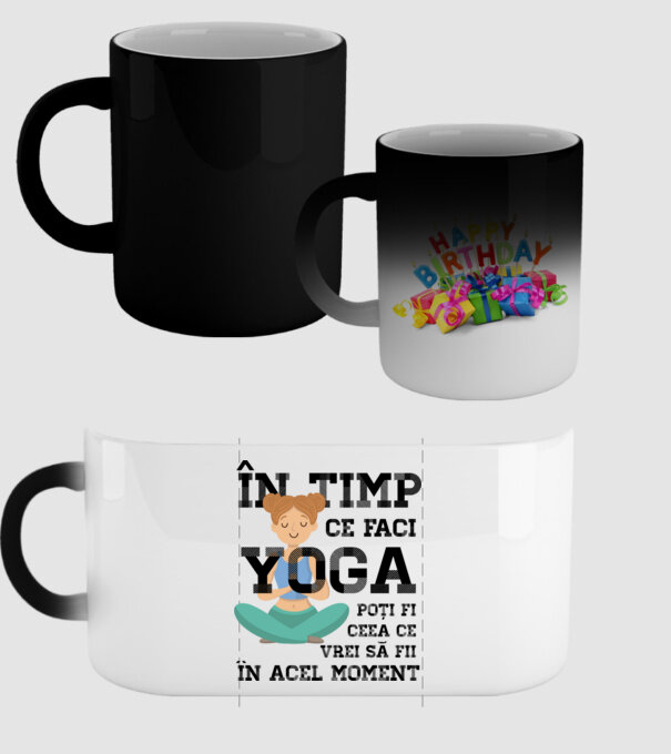 în timp ce faci yoga poți fi ceea ce vrei să fii - în acel moment model negru pe tricou