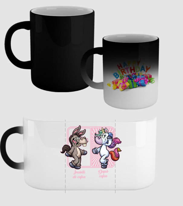 Înainte de cafea model negru pe tricou