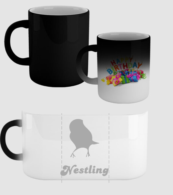 Nestling model negru pe tricou