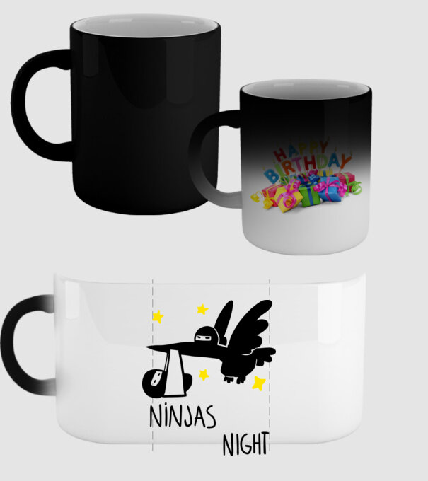 Ninja model negru pe tricou