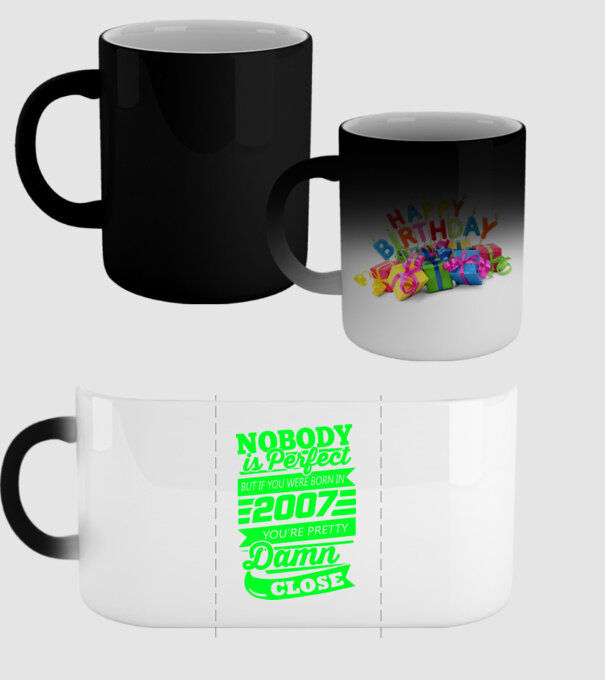 Nobody is perfect - Born in 2007 model negru pe tricou